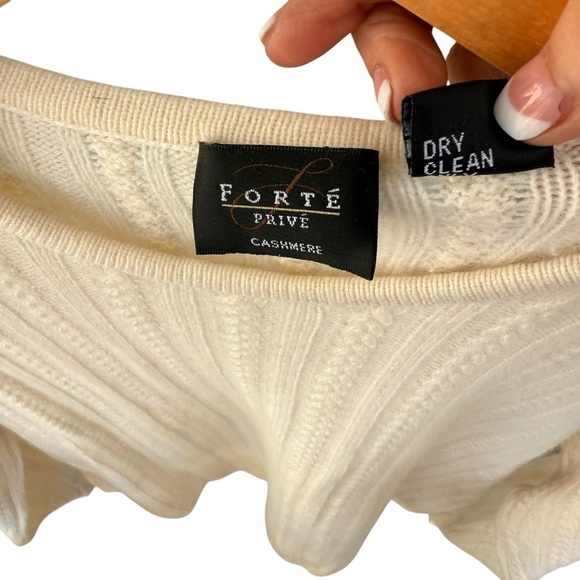 Forte’ Prive Cream Cashmere Pull On Cardigan SzL - Picture 4 of 6